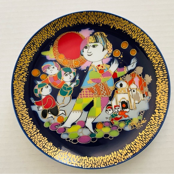 Rosenthal Bjorn Wiinblad Aladin #2 Wall Plate Studio Linie Germany Blue - Picture 1 of 10